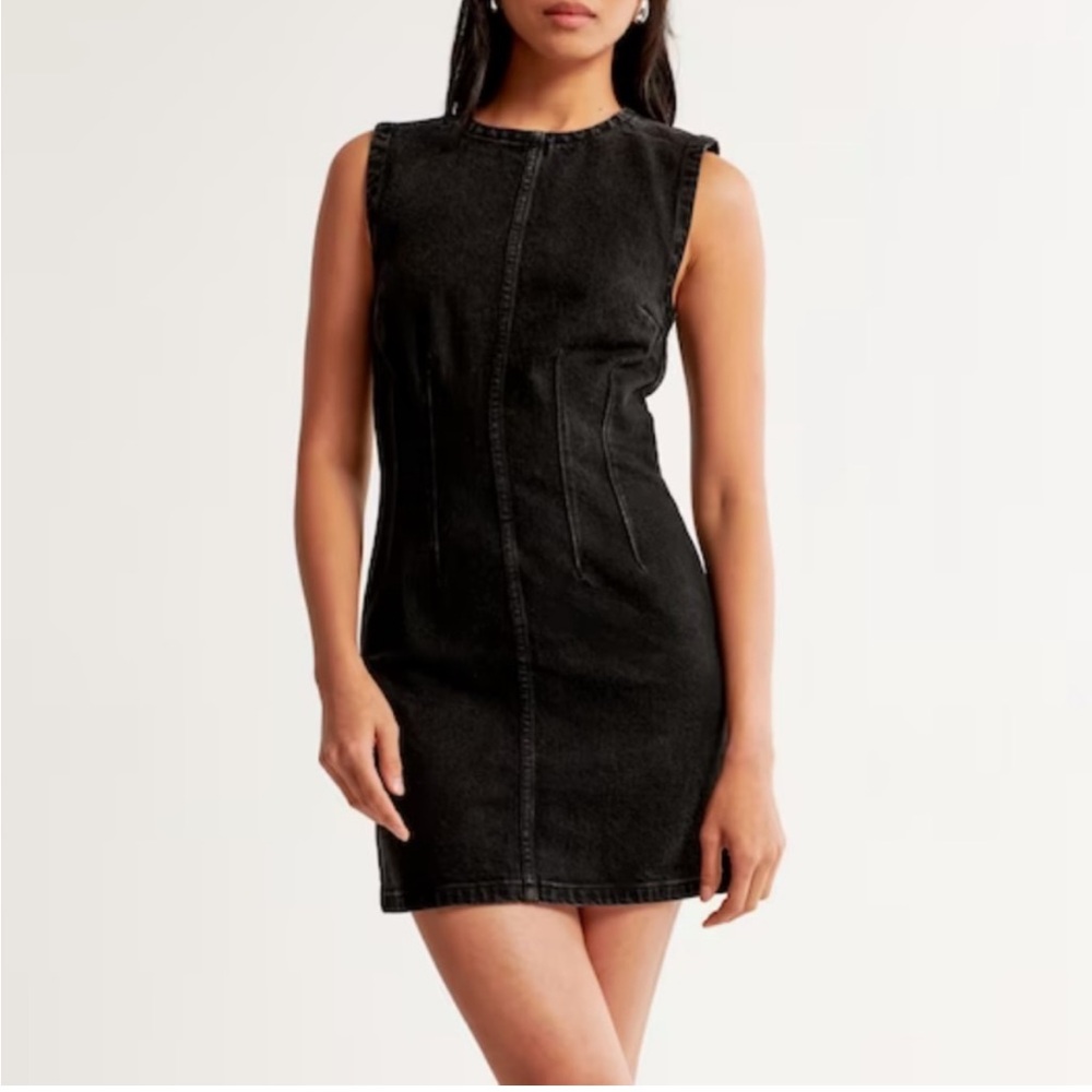 Abercrombie & Fitch Black Sleeveless Denim Mini Dress